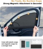 ECOZEN Car Window Sunshade for 2024-2025 2026 Toyota Tacoma Accessories - 4 Pcs Pack Side Sun Shade Magnetic Sunshade Insulate Heat & UV with Breathable Mesh - 2024-2026 Tacoma Double Cab Only - Image 4