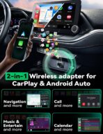 Wireless Carplay & Android Auto Adapter, Metal Design Mini & Stable 2-in-1 Dongle, Convert Vehicle's Wired CarPlay/Android Auto to Wireless, for iOS 10+/Android 11+ & Cars from 2016 - Image 4
