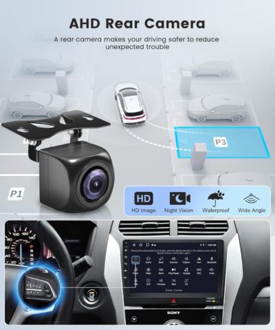 2G+64G Android 13 Double Din Car Stereo Wireless Carplay Android Auto, GPS Navigation, 5G-WiFi, Bluetooth 5.0, Car Audio Receivers Backup Camera, FM/RDS, 9 inch Touchscreen SWC - Image 5