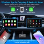 Upgraded Wireless CarPlay Adapter, 3-in-1 Wireless Carplay & Android Auto& Video Adapter, Built in Netflix YouTube Support TF Card, Plug & Play, USB Type C, USB Type A Compatible with iPhone & Android - Image 2