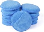 AutoCare Microfiber Wax Applicator, Ultra-Soft Pads with Finger Pocket for Cars, Foam Sponge (Blue, 5" Diameter, Pack of 10)
