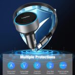 Retractable Car Charger USB C, 90W Phone Cigarette Lighter Adapter USB-C Fast Charging Plug Car Accessories for iPhone 17 16 15 Pro Max, iPad, Android, Built-in Type-C Cable, Gifts for Women Men - Image 6