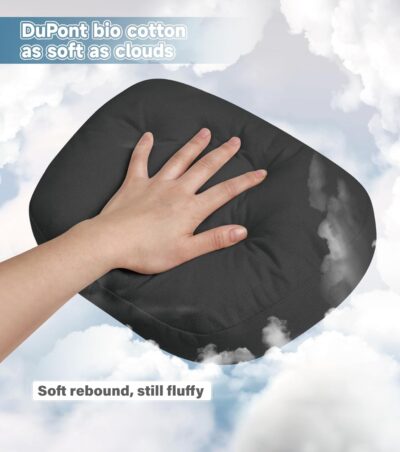 2Pcs Car Neck Pillow, Super Soft Du-Pont Bio cotton Neck Pillow for Driving, Suede Fabric Car Headrest Pillow, Make Your Driving More Comfortable, Suitable for Driving, Traveling (Interstellar Black) - Image 3