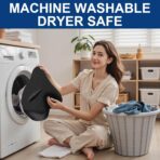 Seat Cushion and Lumbar Support Pillow for Office Chair, High-Elastic Memory Foam Car Chair Cushions, 4.7" Extra Thick Back Support for Long Sitting, Breathable Washable Cover（color blocking） - Image 7