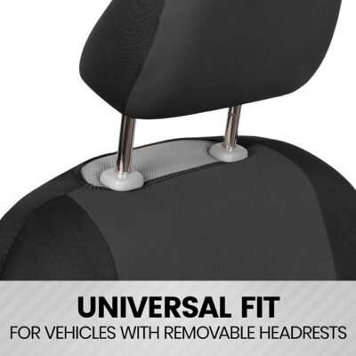 BDK PolyPro 2-Pack Front Car Seat Covers Set in Charcoal/Black - Front Seat Covers for Cars Trucks Vans SUVs Sedans, Easy to Install Front Car Seat Cover Protection, Universal Fit Car Accessories - Image 3