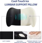 Lumbar Support Pillow for Office Chair, Car Lumbar Pillow Lower Back Pain Relief, Memory Foam Back Cushion with 4D Mesh Cover and Adjustable Straps, Ergonomic Chair Back Pillow for Car,Bed, Gaming - Image 7