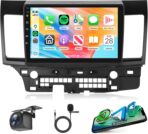 4G+64G Rimoody Android 15 Car Radio Wireless Carplay for Mitsubishi Lancer 2008-2017, 10.1 Inch Car Stereo Android Auto GPS Navigation 5G-WiFi EQ Touch Screen Bluetooth 5.0 SWC Backup Camera
