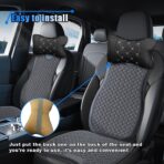 2PCS Car Neck Pillow, Breathable Car Head Neck Rest Cushion, Soft Pillow for Relieving Stiffness, Comfort Car Seat Neck Support Pillow (Black/White) - Image 5