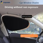 4-Pack Car Window Shades, Static Cling Foldable Sun Shades, 99% UV & Glare Blocker. Semi-Coverage Design for Unobstructed View, Universal Fit for Most Cars, SUVs, Minivans — Perfect for Road Trips. - Image 3