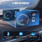 MR CARTOOL Head Up Display with 5 inch Touchscreen for Tesla Model 3/Y Car Speedometer Digital Inclinometer HUD for Tesla Accessories Model 3/Y Wired Version Transmitter - Image 6