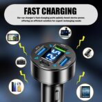 4 Ports Car Charger Adapter,12V/24V Car Cigarette Lighter USB Charger Including 3.1A/PD/Super Fast Charging Ports,Upgraded Cars Phone Chargers with LED Voltage Display & Soft Light - Image 4