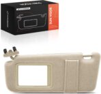 A-Premium Driver Left Side Sun Visor Compatible with Toyota Camry 2007 2008 2009 2010 2011 - with Vanity Mirror, Without Vanity Light, Beige Color - Replaces 74320-06780-E0, 7432006780E0