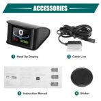 X AUTOHAUX 2.2 Inch Mini HUD Head Up Display Car Dashboard Digital Speedometer Multifunction Data Display Error Alarm TFT LCD Display with OBDII EUOBD - Image 7