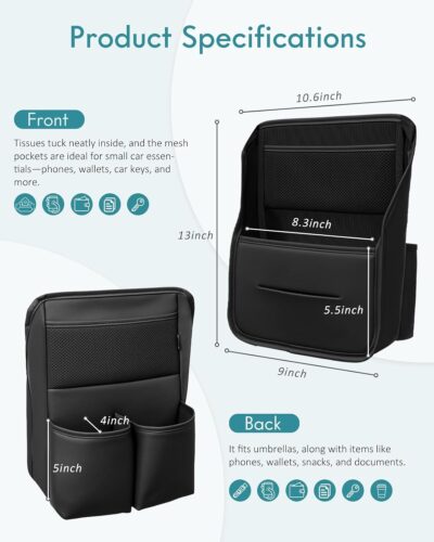 FLORICH Car Organizer Storage Between Seats, Leather Seat Organizer Purse Holder Between Seats, Automotive Consoles & Organizers Storage Car Organizer - Image 6