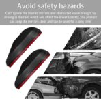 2 PCS Mirror Rain Visor Eyebrow, Waterproof PVC Auto Exterior Rear View Mirror Rain Visor Guard, Rainproof Side Mirror Rain Visor Eyebrow Cover for SUV Truck, Car Accessories (Black) - Image 3
