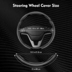 Steering Wheel Cover 3 Pcs Set, Anti-Slip, Scratch-Resistant, Universal Fit for 14-16 Inch Steering Wheels, Car Interior Accessories for Sedans, SUVs, and Trucks (Segmented Snap on, Matte) - Image 7