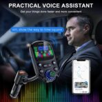 Bluetooth 5.3 FM Transmitter for Car SOARUN Bluetooth Car Adapter PD30W & USB Port Fast Charge, HiFi Treble & Bass Player, 1.6" Display Hands-Free Calling Truck Radio with AUX Input/Output, TF Card - Image 7