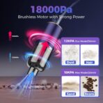 Vizeusvac Handheld Car Vacuum Portable Cordless,18000PA High Power Vacuum Cleaner with Brushless Motor.7 in 1 Mini Hand Held Vacuum Rechargeable AirDuster/Blower for Car,Home,Ofice,Pet - Image 2