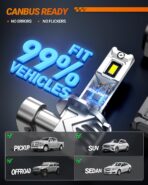 SEALIGHT 9145 H10 LED Fog Light Bulbs, 800% Brightness 17,000 Lumens LED Fog Lights 6500K White, Strong Penetration 9145 9140 H10 Fog Light Bulbs, 1:1 Mini Size 16pcs LEDs, Pack of 2 - Image 7