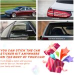 6PCS Car Hood Stripe Sticker, Vinyl Auto Body Side Rearview Mirror Decal, Sports Racing Stripe Graphic Decal Stickers, Universal Vehicle Exterior DIY Decoration Accessories (Black) - Image 6