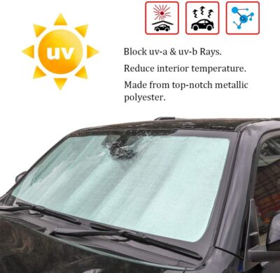 Front Windshield Sunshade - JeCar for 4runner Sunshade Car Sun Shade Heat Shield Custom-fit Sunshade Sun Visor Mat for 2017 2018 2019 2020 2021 2022 2023 2024 Toyota 4runner SUV - Image 3