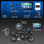 YZW Portable 7 inch Wireless Motorcycle Carplay GPS Screen with Android Auto, Navigation System Quick Release, Anti-thef, Bluetooth, Siri, Google Asistant, Light Sensor, Music Sharing,Vioce Control - Image 9