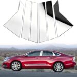 BASIKER Silver Door Pillar Trim Compatible with 2014-2020 Chevy Impala Accessories Stainless Steel Chrome Window Molding Trim (6pcs)