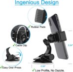 APPS2Car Suction Cup Phone Holder for Car with Adjustable Arm, Low Profile Dashboard Phone Mount Compact Windshield Window Dash Mobile Stand Compatible w/All iPhone and Android Cell Phones - Image 5