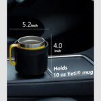 Seven Sparta Car Cup Holder Expander with Adjustable Base, Compatible with Hydro Flasks 32/40 Ounce, Compatible with Yeti Ramblers 20/26/30 Ounce, Other Bottles in 3.4"-3.8" (Black) - Image 4