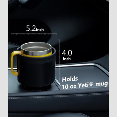 Seven Sparta Car Cup Holder Expander with Adjustable Base, Compatible with Hydro Flasks 32/40 Ounce, Compatible with Yeti Ramblers 20/26/30 Ounce, Other Bottles in 3.4"-3.8" (Black) - Image 4
