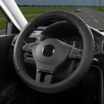 Skechers Steering Wheel Cover Contour Foam Cozy Fit, Leather Steering Wheel Covers,Universal Anti-Slip Fit 14" 1/2-15" Car Wheel Cover for Car Decor Gifts Fit Suvs,Vans,Sedans,Car,Trucks,Black