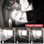 LED Rechargeable Work Light with Clamp, 2100LM Super Bright COB Magnetic Work Light with 3 Light Modes, 270° & 180° Rotation, Waterproof, Perfect for BBQ, Jobsite, Workshop, Car Repairing - Image 4