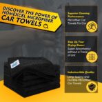 HOMEXCEL Black Microfiber Cleaning Cloth 6 Pack, 12.5 x 12.5 inch Microfiber Towels for Cars, Ultra Absorbent Car Washing Cloth, Lint Free Streak Free Cleaning Rags for Car, Kitchen, and Window - Image 2
