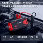 Povasee Jump Starter 5000A Car Jumper Starter, Model A30 12V Jump Box for Car Battery up to 10L Gas or 8L Diesel Engine Battery Jumper Starter Portable with Power Bank/Dual Output/LED Light - Image 2