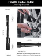 Fantasticlean 6PCS Car Wheel Cleaning Pro Kit, Tire Brush, Soft-bristled Rim Brush, Microfiber Bendable Brush, Double-Ended Detailing Brush, and Detailing Pads, Scratch-Free & Multipurpose - Image 5