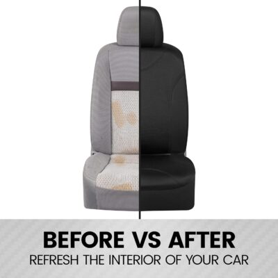 BDK Black Car Seat Covers Full Set - Universal Fit Matching Set Seat Covers for Trucks & Car Seat Protector for SUV - Front Seats, Rear Back Bench, & Headrest Seat Covers for Cars Interior Covers - Image 8