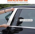 BASIKER Silver Door Pillar Trim Compatible with 2014-2020 Chevy Impala Accessories Stainless Steel Chrome Window Molding Trim (6pcs) - Image 6