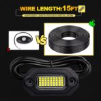 White Rock Lights，Aluminum Housing, Waterproof IP68,6500K Pure White Super Bright Underglow, Rock Lights for Trucks, UTV, ATV, SUV, Boats,Each Rock Light Comes with a 15-Foot Extension Cord (8 Pods) - Image 6