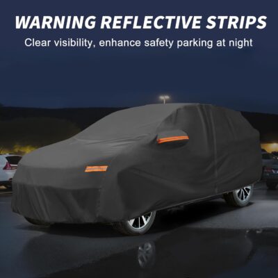 X AUTOHAUX Car Cover Outdoor Waterproof Sun Rain Snow Hail Protection with Left Side Door Zipper 210D-PU for Ford Escape - Image 5
