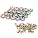 JDMSPEED 20 Pcs Neo Chrome CNC Billet Aluminum Fender Washer Engine Bay Dress Up Kit