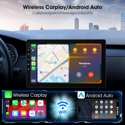 10.1 Inch Rotatable Carplay Screen for Car and Android Auto,Single Din Car Stereo with 720P Backup Camera,Touch Screen GPS Navigation,Bluetooth,Voice Control - Image 3
