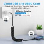 USB C to C Cable 3ft 2Pack Coiled USB C Charger Cable for Car Type C Fast Charging Cable for iPhone 17/16/15/Plus/Pro/Pro Max/Samsung Galaxy S23 - Image 2