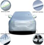 Tecoom Light Shell Breathable Material Classic Zipper Design Waterproof UV-Proof Windproof Car Cover for All Weather Outdoor Fit 170-190 inches SUV Fit for Tesla Model Y Toyota RAV4 Nissan Rogue etc - Image 7