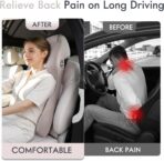 FLORICH Lumbar Support Pillow and Car Neck Pillow Memory Foam Integrated Lumbar Support Cushion with Headrest Pillow Ergonomic Car Seat Back Support for Head Waist Support Sciatica Pain Relief, Gray - Image 9