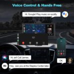 Portable Apple CarPlay Screen for Car, 10.26“ Wireless CarPlay & Android Auto Touch Screen Voice Control Navigation, 4K Dash Cam & 1080P Backup Camera DVR Recording Plug & Play for Car Truck - Image 4