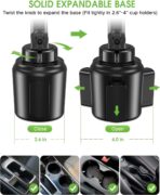 2025 Upgraded Cup Phone Holder for Car, Universal No Shaking Cup Holder Phone Mount with Expandable Base for Car Truck, Adjustable Holders,Compatible with iPhone Samsung All Phones: 1 Pack - Image 5