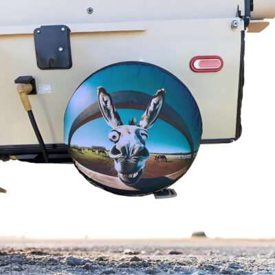 Spare tire Cover 14 inch,RV Spare tire Covers for Camper Trailers Wheel Protectors Weatherproof Wheel Covers Waterproof Universal Fit for Trailer Rv SUV Truck Camper Travel Trailers Donkey - Image 4