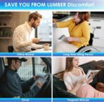 Lumbar Pillow for Chair and Car, Back Support for Office, Memory Foam Cushion with Mesh Cover - Black - Image 5