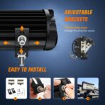 Nilight Side Shooter LED Light Bar 2PCS 4.3 Inch Triple Row Spot Flood Combo with Wiring Harness Kit for Off Road Driving Fog Work Lamp on Truck SUV ATV UTV - Image 6