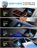 AINOPE 90W for Phone 17/16/15 Pro Max Car Charger USB C Fast Chage, [Mini&Metal] Invisible Cigarette Lighter Adapter with 3FT USB C to C Cable for iPhone 17/17 Pro/17e/16/15 Pro Max/Plus/16e, Kids - Image 6